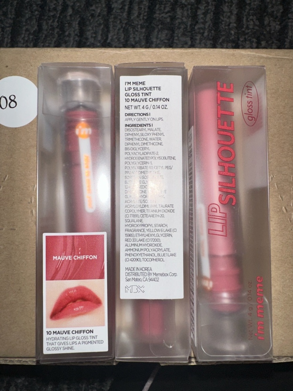 Set of 3 I'm Meme Lip Silhouette Gloss Tint - Mauve Chiffon